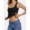 image:imageATHMILE Tank Top for Women Crop Square Neck Lace Trim Spring Summer Sleeveless Double Lined Basic Going Out Y2k Outfits 2026Black