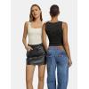 image:imageATHMILE Tank Top for Women Crop Square Neck Lace Trim Spring Summer Sleeveless Double Lined Basic Going Out Y2k Outfits 2026Offwhite