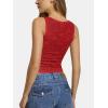 image:imageATHMILE Tank Top for Women Crop Square Neck Lace Trim Spring Summer Sleeveless Double Lined Basic Going Out Y2k Outfits 2026Red