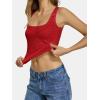 image:imageATHMILE Tank Top for Women Crop Square Neck Lace Trim Spring Summer Sleeveless Double Lined Basic Going Out Y2k Outfits 2026Red