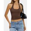 image:imageATHMILE Tank Top for Women Halter Double Lined Spring Summer Backless Y2K Sexy Trendy Going Out Fashion Clothing 2026Brown