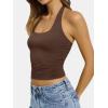 image:imageATHMILE Tank Top for Women Halter Double Lined Spring Summer Backless Y2K Sexy Trendy Going Out Fashion Clothing 2026Brown