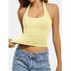 image:imageATHMILE Tank Top for Women Halter Double Lined Spring Summer Backless Y2K Sexy Trendy Going Out Fashion Clothing 2026Light Yellow