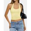 image:imageATHMILE Tank Top for Women Halter Double Lined Spring Summer Backless Y2K Sexy Trendy Going Out Fashion Clothing 2026Light Yellow