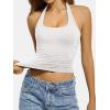 image:imageATHMILE Tank Top for Women Halter Double Lined Spring Summer Backless Y2K Sexy Trendy Going Out Fashion Clothing 2026White