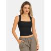 image:imageATHMILE Tank Tops for Women Square Neck Sleeveless DoubleLayer Tank Tops Basic Tight T ShirtsBlack