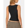 image:imageATHMILE Tank Tops for Women Square Neck Sleeveless DoubleLayer Tank Tops Basic Tight T ShirtsBlack