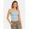 image:imageATHMILE Tank Tops for Women Square Neck Sleeveless DoubleLayer Tank Tops Basic Tight T ShirtsLight Blue
