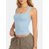 image:imageATHMILE Tank Tops for Women Square Neck Sleeveless DoubleLayer Tank Tops Basic Tight T ShirtsLight Blue