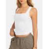 image:imageATHMILE Tank Tops for Women Square Neck Sleeveless DoubleLayer Tank Tops Basic Tight T ShirtsWhite