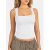 image:imageATHMILE Tank Tops for Women Square Neck Sleeveless DoubleLayer Tank Tops Basic Tight T ShirtsWhite