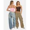 image:imageATHMILE Women Sexy Tube Top Summer Y2K Going Out Double Lined Basic Tank TopPink
