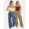 image:imageATHMILE Women Sexy Tube Top Summer Y2K Going Out Double Lined Basic Tank TopYellow