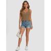 image:imageATHMILE Women Tank Tops Summer Casual Ribbed Sleeveless Basic Cami Top Slim Henley Button Down Blouses BeachCoffeegrey