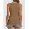 image:imageATHMILE Women Tank Tops Summer Casual Ribbed Sleeveless Basic Cami Top Slim Henley Button Down Blouses BeachCoffeegrey