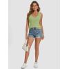 image:imageATHMILE Women Tank Tops Summer Casual Ribbed Sleeveless Basic Cami Top Slim Henley Button Down Blouses BeachGrass
