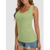 image:imageATHMILE Women Tank Tops Summer Casual Ribbed Sleeveless Basic Cami Top Slim Henley Button Down Blouses BeachGrass