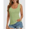 image:imageATHMILE Women Tank Tops Summer Casual Ribbed Sleeveless Basic Cami Top Slim Henley Button Down Blouses BeachGrass