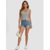 image:imageATHMILE Women Tank Tops Summer Casual Ribbed Sleeveless Basic Cami Top Slim Henley Button Down Blouses BeachLightgrey