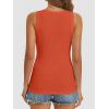 image:imageATHMILE Women Tank Tops Summer Casual Ribbed Sleeveless Basic Cami Top Slim Henley Button Down Blouses BeachOrange