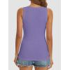 image:imageATHMILE Women Tank Tops Summer Casual Ribbed Sleeveless Basic Cami Top Slim Henley Button Down Blouses BeachPurple