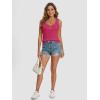 image:imageATHMILE Women Tank Tops Summer Casual Ribbed Sleeveless Basic Cami Top Slim Henley Button Down Blouses BeachRosepink