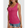 image:imageATHMILE Women Tank Tops Summer Casual Ribbed Sleeveless Basic Cami Top Slim Henley Button Down Blouses BeachRosepink