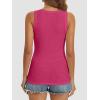 image:imageATHMILE Women Tank Tops Summer Casual Ribbed Sleeveless Basic Cami Top Slim Henley Button Down Blouses BeachRosepink