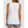 image:imageATHMILE Women Tank Tops Summer Casual Ribbed Sleeveless Basic Cami Top Slim Henley Button Down Blouses BeachWhite
