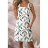 image:imageATHMILE Womens Square Neck Tank Dresses 2026 Summer Spring Loose Swing Sundresses with Pockets PlainPrintFloral Print