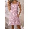 image:imageATHMILE Womens Square Neck Tank Dresses 2026 Summer Spring Loose Swing Sundresses with Pockets PlainPrintPink Polka Dots