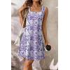 image:imageATHMILE Womens Square Neck Tank Dresses 2026 Summer Spring Loose Swing Sundresses with Pockets PlainPrintPurple Leaves Floral
