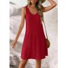 image:imageATHMILE Womens Summer Dresses V Neck Sleeveless Tank Sundresses Beach Vacation Casual Clothes with PocketsRed