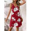 image:imageATHMILE Womens Summer Dresses V Neck Sleeveless Tank Sundresses Beach Vacation Casual Clothes with PocketsRed White Flowers