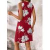 image:imageATHMILE Womens Summer Dresses V Neck Sleeveless Tank Sundresses Beach Vacation Casual Clothes with PocketsRed White Flowers