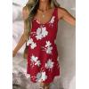 image:imageATHMILE Womens Summer Dresses V Neck Sleeveless Tank Sundresses Beach Vacation Casual Clothes with PocketsRed White Flowers