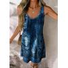 image:imageATHMILE Womens Summer Dresses V Neck Sleeveless Tank Sundresses Beach Vacation Casual Clothes with PocketsRetro Blue Flowers
