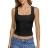 image:imageATHMILE Tank Top for Women Crop Square Neck Lace Trim Spring Summer Sleeveless Double Lined Basic Going Out Y2k Outfits 2026Black