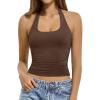 image:imageATHMILE Tank Top for Women Halter Double Lined Spring Summer Backless Y2K Sexy Trendy Going Out Fashion Clothing 2026Brown