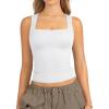image:imageATHMILE Tank Tops for Women Square Neck Sleeveless DoubleLayer Tank Tops Basic Tight T ShirtsWhite