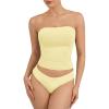 image:imageATHMILE Women Sexy Tube Top Summer Y2K Going Out Double Lined Basic Tank TopYellow