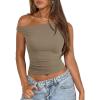 image:imageATHMILE Womens Off The Shoulder Tops Summer Sleeveless Shirts Going Out Crop Tank Top Y2K T Corset Tube Fashion Outfits 2026Light Brown