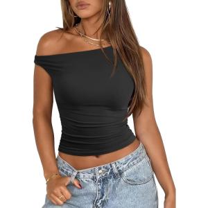 image:imageATHMILE Womens Off The Shoulder Tops Summer Sleeveless Shirts Going Out Crop Tank Top Y2K T Corset Tube Fashion Outfits 2026Black