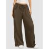 image:imageATHMILE Womens Baggy Wide Leg Pants Y2k Teen Girl Drawstring Track Pants Lounge Sweatpants Women 2026Coffee