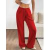 image:imageATHMILE Womens Sweatpants Wide Leg Barrel Pants Baggy Joggers Low Waist Fall Fashion Winter Clothing Pockets 2026Red