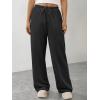image:imageATHMILE Womens Wide Leg Sweatpants Long Straight Streetwear Drawstring Low Waist Casual Loose Baggy Workout Pants 2026Black