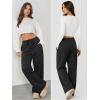 image:imageATHMILE Womens Wide Leg Sweatpants Long Straight Streetwear Drawstring Low Waist Casual Loose Baggy Workout Pants 2026Black