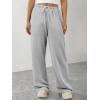 image:imageATHMILE Womens Wide Leg Sweatpants Long Straight Streetwear Drawstring Low Waist Casual Loose Baggy Workout Pants 2026Grey