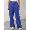 image:imageATHMILE Womens Wide Leg Sweatpants Long Straight Streetwear Drawstring Low Waist Casual Loose Baggy Workout Pants 2026Royal Blue