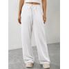 image:imageATHMILE Womens Wide Leg Sweatpants Long Straight Streetwear Drawstring Low Waist Casual Loose Baggy Workout Pants 2026White